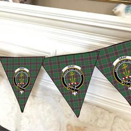ScotsTee Shop Scottish Gray Hunting Modern Crest Tartan Triangle Flags Tartan Bunting, Pennants (12pcs)