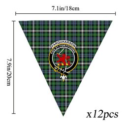 ScotsTee Shop Scottish Farquharson Dress Ancient Crest Tartan Triangle Flags Tartan Bunting, Pennants (12pcs)