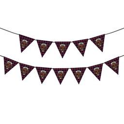ScotsTee Shop Scottish Graham of Menteith Red Modern Crest Tartan Triangle Flags Tartan Bunting, Pennants (12pcs)