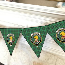 ScotsTee Shop Scottish Forrester Hunting Modern Crest Tartan Triangle Flags Tartan Bunting, Pennants (12pcs)
