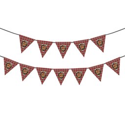 ScotsTee Shop Scottish Drummond of Perth Dress 3 Crest Tartan Triangle Flags Tartan Bunting, Pennants (12pcs)