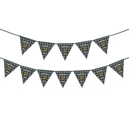 ScotsTee Shop Scottish Gordon Dress 3 Crest Tartan Triangle Flags Tartan Bunting, Pennants (12pcs)
