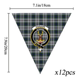 ScotsTee Shop Scottish Gordon Dress 3 Crest Tartan Triangle Flags Tartan Bunting, Pennants (12pcs)