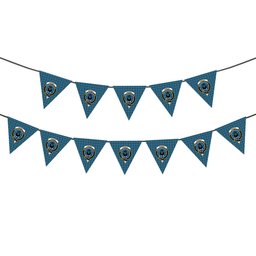 ScotsTee Shop Scottish Hannay Blue Ancient Crest Tartan Triangle Flags Tartan Bunting, Pennants (12pcs)