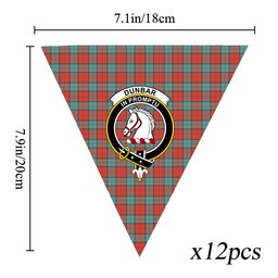 ScotsTee Shop Scottish Dunbar Ancient Crest Tartan Triangle Flags Tartan Bunting, Pennants (12pcs)