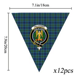 ScotsTee Shop Scottish Falconer Crest Tartan Triangle Flags Tartan Bunting, Pennants (12pcs)
