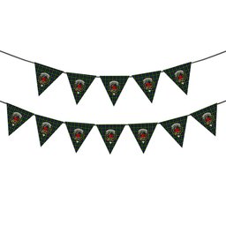 ScotsTee Shop Scottish Farquharson Modern Crest Tartan Triangle Flags Tartan Bunting, Pennants (12pcs)
