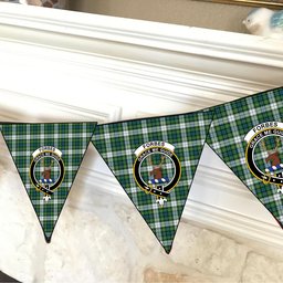 ScotsTee Shop Scottish Forbes Dress Ancient Crest Tartan Triangle Flags Tartan Bunting, Pennants (12pcs)