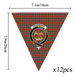 ScotsTee Shop Scottish Drummond of Perth Ancient Crest Tartan Triangle Flags Tartan Bunting, Pennants (12pcs)