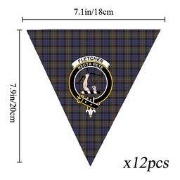 ScotsTee Shop Scottish Fletcher of Dunans SC Crest Tartan Triangle Flags Tartan Bunting, Pennants (12pcs)