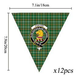ScotsTee Shop Scottish Foster Hunting Ancient Crest Tartan Triangle Flags Tartan Bunting, Pennants (12pcs)