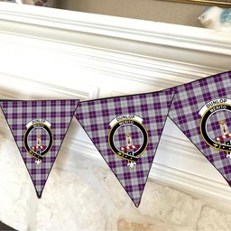 ScotsTee Shop Scottish Dunlop Dress Crest Tartan Triangle Flags Tartan Bunting, Pennants (12pcs)