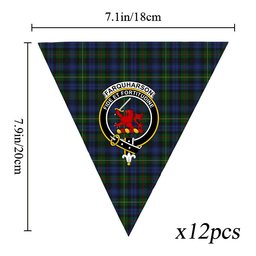 ScotsTee Shop Scottish Farquharson Vestiarium Scoticum Crest Tartan Triangle Flags Tartan Bunting, Pennants (12pcs)