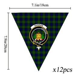 ScotsTee Shop Scottish Dundas Modern Crest Tartan Triangle Flags Tartan Bunting, Pennants (12pcs)