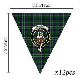 ScotsTee Shop Scottish Duncan Crest Tartan Triangle Flags Tartan Bunting, Pennants (12pcs)