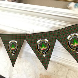 ScotsTee Shop Scottish Gayre Bodyguard 2 Crest Tartan Triangle Flags Tartan Bunting, Pennants (12pcs)