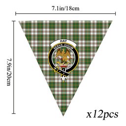 ScotsTee Shop Scottish Hay Dress Ancient Crest Tartan Triangle Flags Tartan Bunting, Pennants (12pcs)