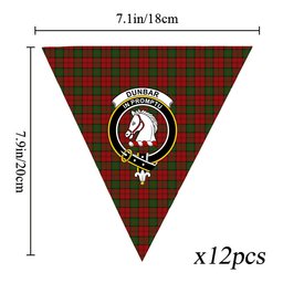 ScotsTee Shop Scottish Dunbar Crest Tartan Triangle Flags Tartan Bunting, Pennants (12pcs)
