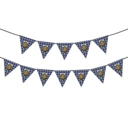 ScotsTee Shop Scottish Gillies Dress Blue Crest Tartan Triangle Flags Tartan Bunting, Pennants (12pcs)