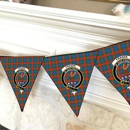 ScotsTee Shop Scottish Fraser of Lovat Ancient Crest Tartan Triangle Flags Tartan Bunting, Pennants (12pcs)