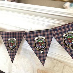ScotsTee Shop Scottish Fraser Red Dress Crest Tartan Triangle Flags Tartan Bunting, Pennants (12pcs)