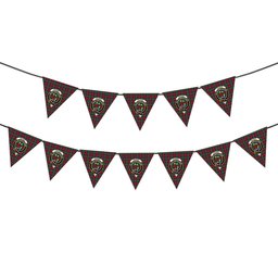 ScotsTee Shop Scottish Fraser of Altyre Modern Crest Tartan Triangle Flags Tartan Bunting, Pennants (12pcs)