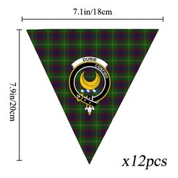 ScotsTee Shop Scottish Durie Crest Tartan Triangle Flags Tartan Bunting, Pennants (12pcs)