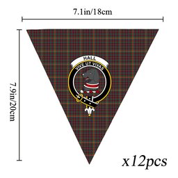 ScotsTee Shop Scottish Hall Modern Crest Tartan Triangle Flags Tartan Bunting, Pennants (12pcs)