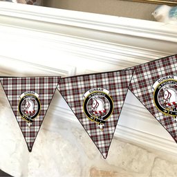 ScotsTee Shop Scottish Dunbar Plaid Ancient Crest Tartan Triangle Flags Tartan Bunting, Pennants (12pcs)
