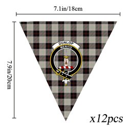 ScotsTee Shop Scottish Dunlop Hunting Modern Crest Tartan Triangle Flags Tartan Bunting, Pennants (12pcs)