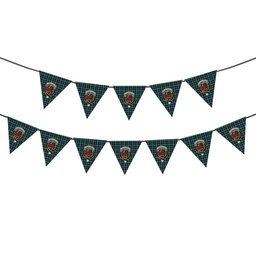 ScotsTee Shop Scottish Farquharson Ancient Crest Tartan Triangle Flags Tartan Bunting, Pennants (12pcs)