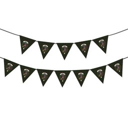 ScotsTee Shop Scottish Hall from Springbrook and Newtown Crest Tartan Triangle Flags Tartan Bunting, Pennants (12pcs)