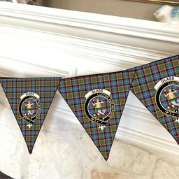 ScotsTee Shop Scottish Glass Crest Tartan Triangle Flags Tartan Bunting, Pennants (12pcs)
