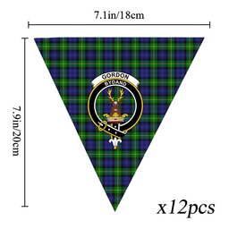 ScotsTee Shop Scottish Gordon Modern Crest Tartan Triangle Flags Tartan Bunting, Pennants (12pcs)