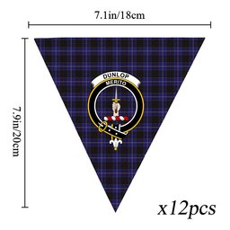 ScotsTee Shop Scottish Dunlop Crest Tartan Triangle Flags Tartan Bunting, Pennants (12pcs)