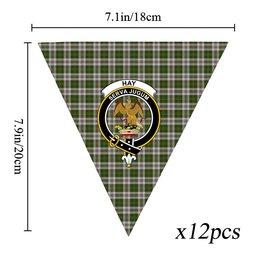ScotsTee Shop Scottish Hay White Dress Crest Tartan Triangle Flags Tartan Bunting, Pennants (12pcs)