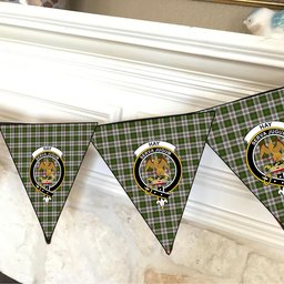 ScotsTee Shop Scottish Hay White Dress Crest Tartan Triangle Flags Tartan Bunting, Pennants (12pcs)