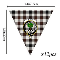 ScotsTee Shop Scottish Hogg Modern Crest Tartan Triangle Flags Tartan Bunting, Pennants (12pcs)