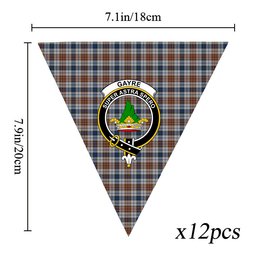 ScotsTee Shop Scottish Gayre Arisaidh Crest Tartan Triangle Flags Tartan Bunting, Pennants (12pcs)