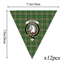 ScotsTee Shop Scottish Dunbar Hunting Ancient Crest Tartan Triangle Flags Tartan Bunting, Pennants (12pcs)
