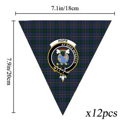 ScotsTee Shop Scottish Hope Vere 2 Crest Tartan Triangle Flags Tartan Bunting, Pennants (12pcs)