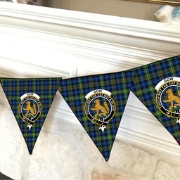 ScotsTee Shop Scottish Gow Hunting Modern Crest Tartan Triangle Flags Tartan Bunting, Pennants (12pcs)