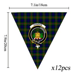 ScotsTee Shop Scottish Dundas Modern 02 Crest Tartan Triangle Flags Tartan Bunting, Pennants (12pcs)