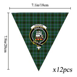 ScotsTee Shop Scottish Duncan of Sketraw Crest Tartan Triangle Flags Tartan Bunting, Pennants (12pcs)