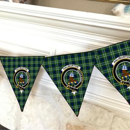 ScotsTee Shop Scottish Haliburton Crest Tartan Triangle Flags Tartan Bunting, Pennants (12pcs)