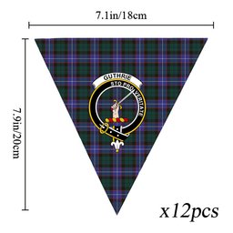 ScotsTee Shop Scottish Guthrie Modern Crest Tartan Triangle Flags Tartan Bunting, Pennants (12pcs)