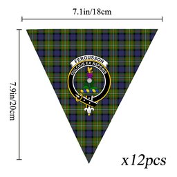 ScotsTee Shop Scottish Ferguson Modern Crest Tartan Triangle Flags Tartan Bunting, Pennants (12pcs)
