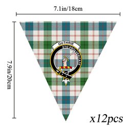 ScotsTee Shop Scottish Guthrie Dress Ancient Crest Tartan Triangle Flags Tartan Bunting, Pennants (12pcs)