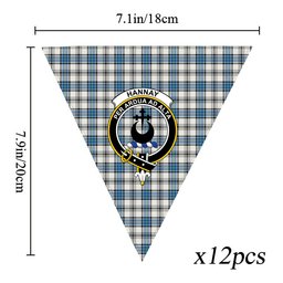 ScotsTee Shop Scottish Hannay Ancient Crest Tartan Triangle Flags Tartan Bunting, Pennants (12pcs)