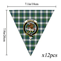 ScotsTee Shop Scottish Graham Dress Ancient Crest Tartan Triangle Flags Tartan Bunting, Pennants (12pcs)
